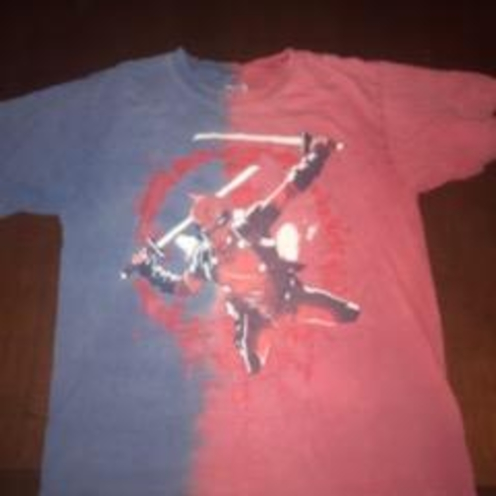 Blue and Red Graphic T-Shirt